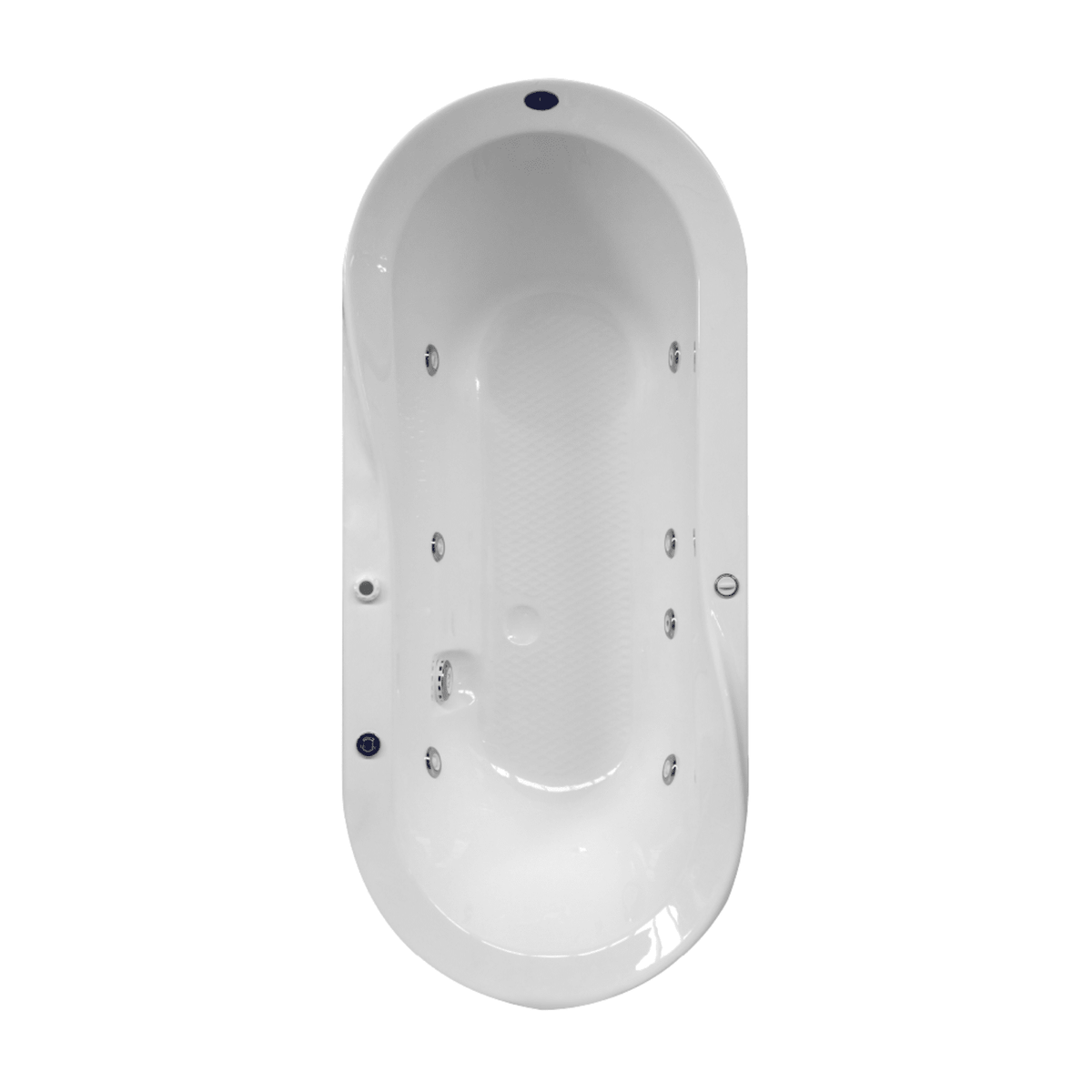 Tina de hidromasaje Aquaspa Aquario Kansas, tina blanca empotrable con jets distribuidos en el interior