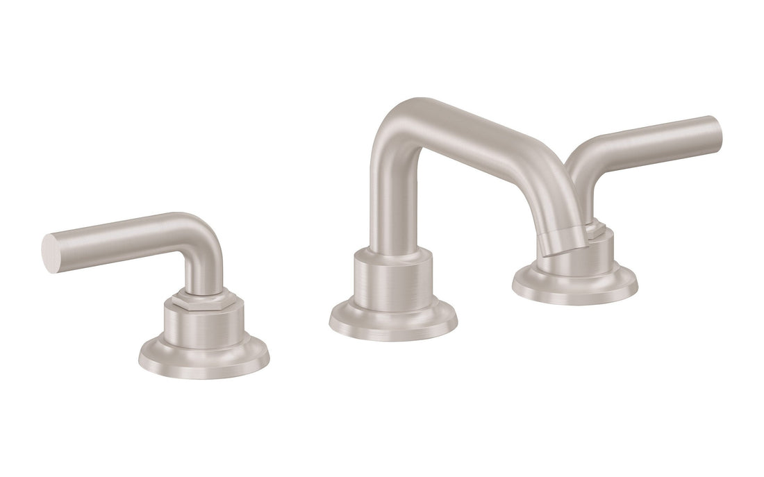 Llave de lavabo California Faucets Descanso widespread de tres piezas en níquel satinado