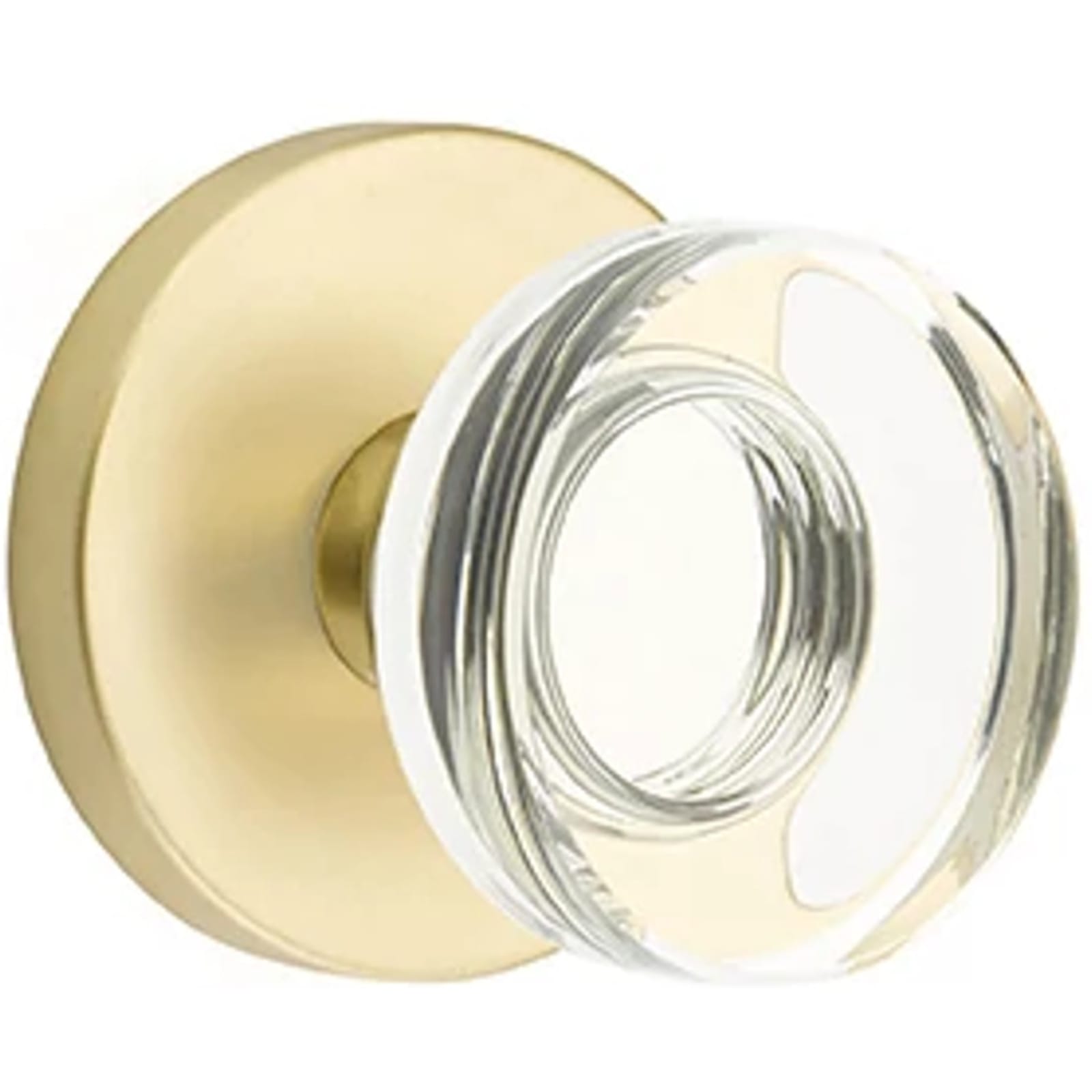 Perilla de cristal Emtek sobre roseta metálica