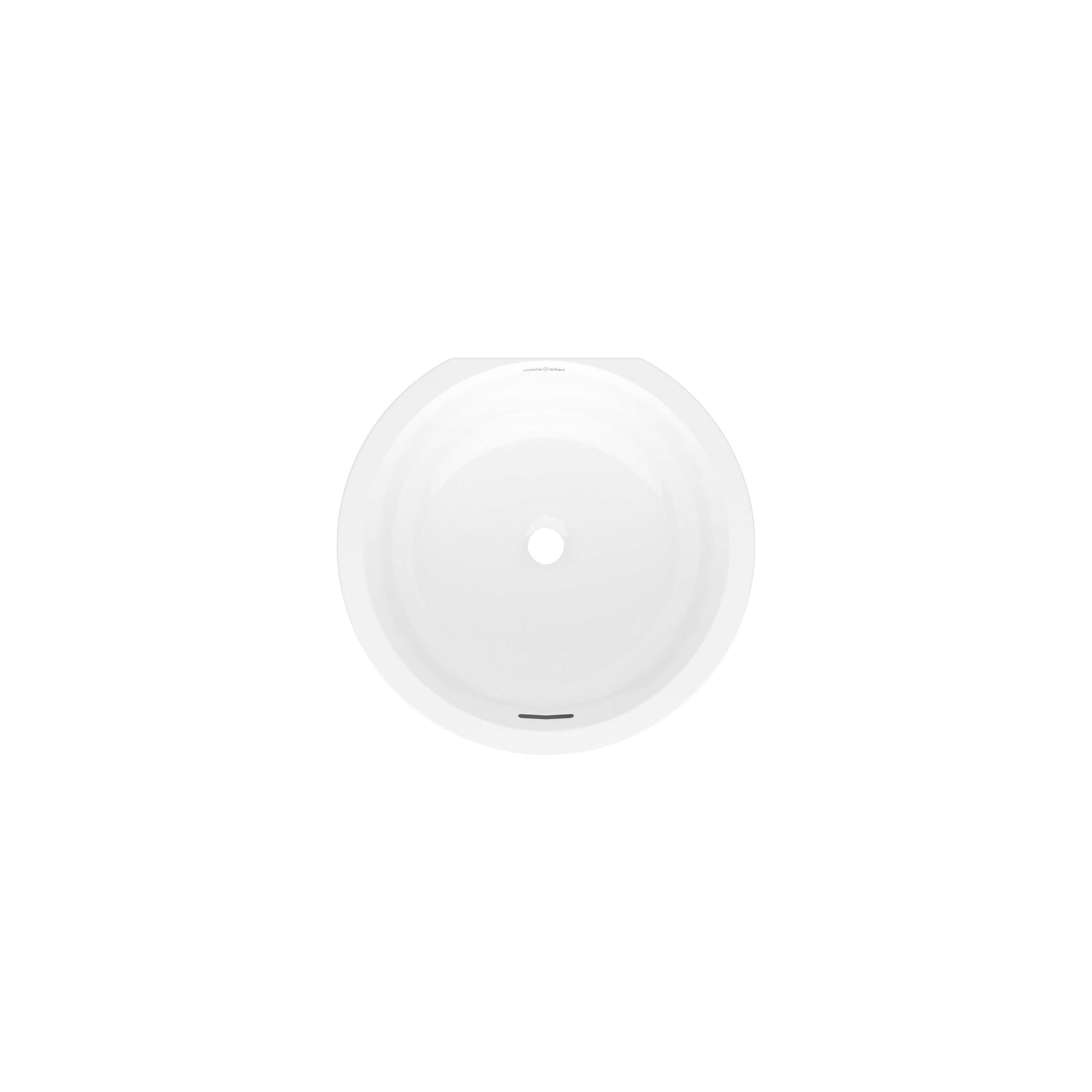 Lavabo Kaali de Victoria + Albert en piedra volcánica blanca, vista en ángulo sobre fondo blanco (41 × 46 cm)