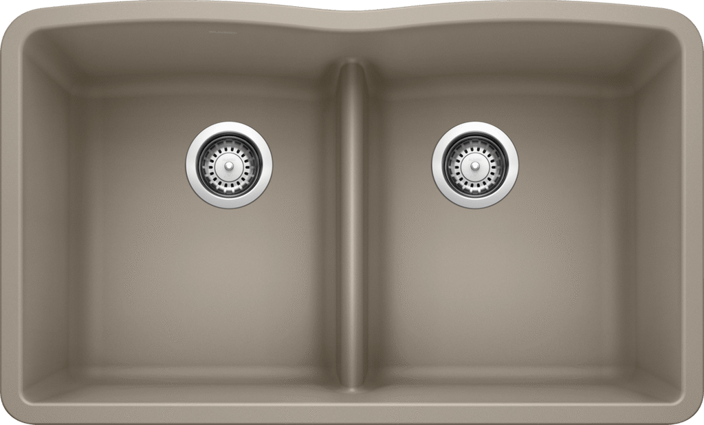 Blanco Diamond Equal Double Low Divide — Tarja de Silgranit