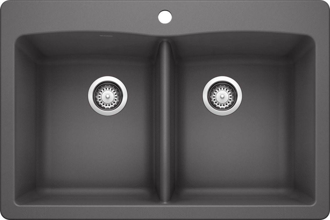 Blanco Diamond Equal Double Dual Mount — Tarja de Silgranit