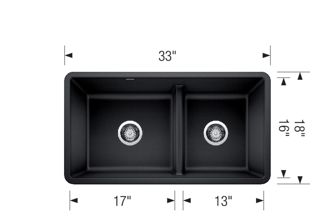 Blanco Precis Reversible 1-3/4 Low Divide — Tarja de Silgranit