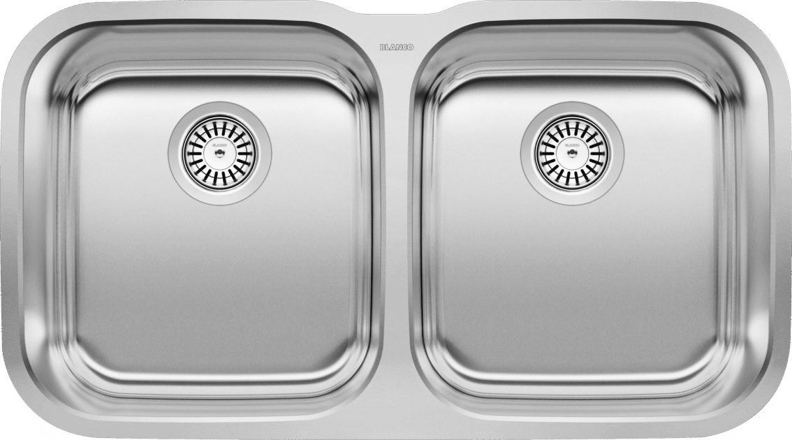 Blanco Stellar Equal Double Bowl — Tarja de Acero Inoxidable — vista 2