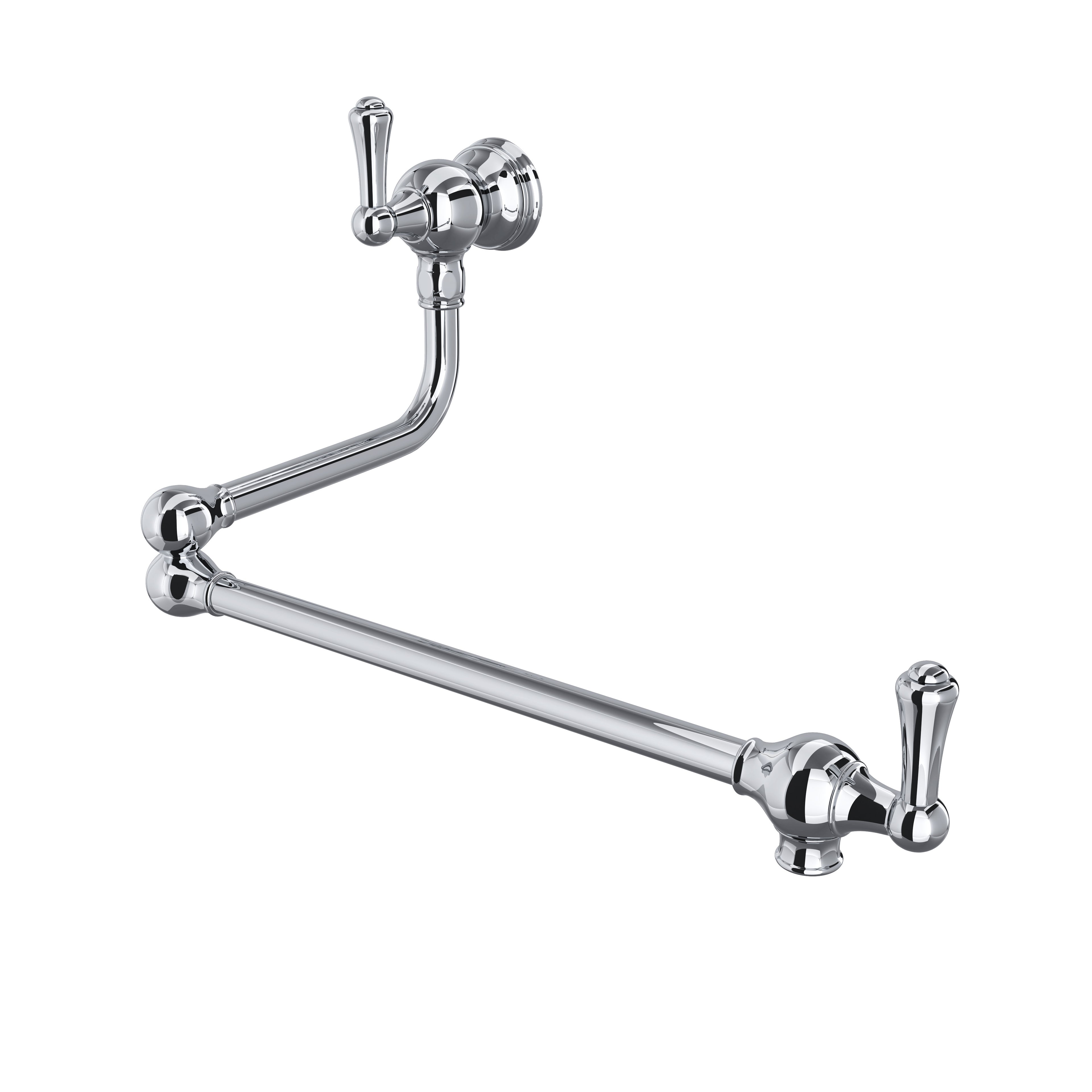 Rohl Llenador de Ollas de Pared con Brazo Abatible - Palanca de Metal - Cromo Pulido