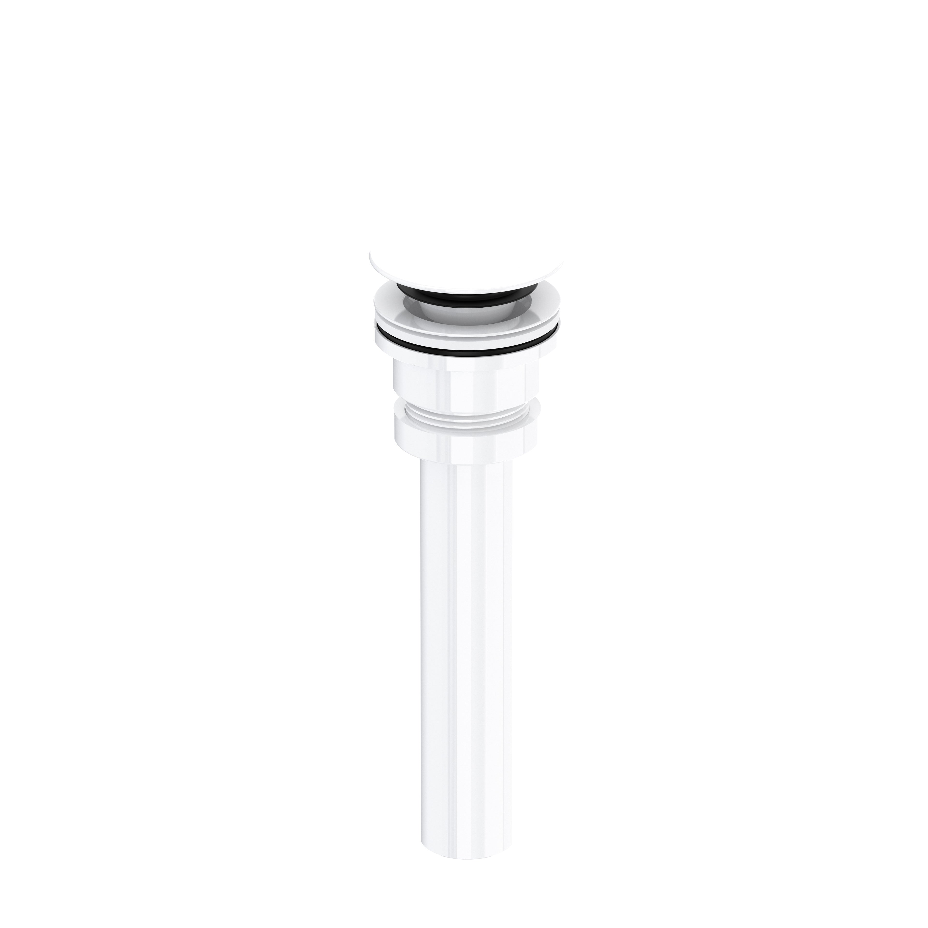 Desagüe de Victoria + Albert, pieza completa vista en ángulo sobre fondo blanco — Blanco (Desagüe Universal de Lavabo tipo Push)