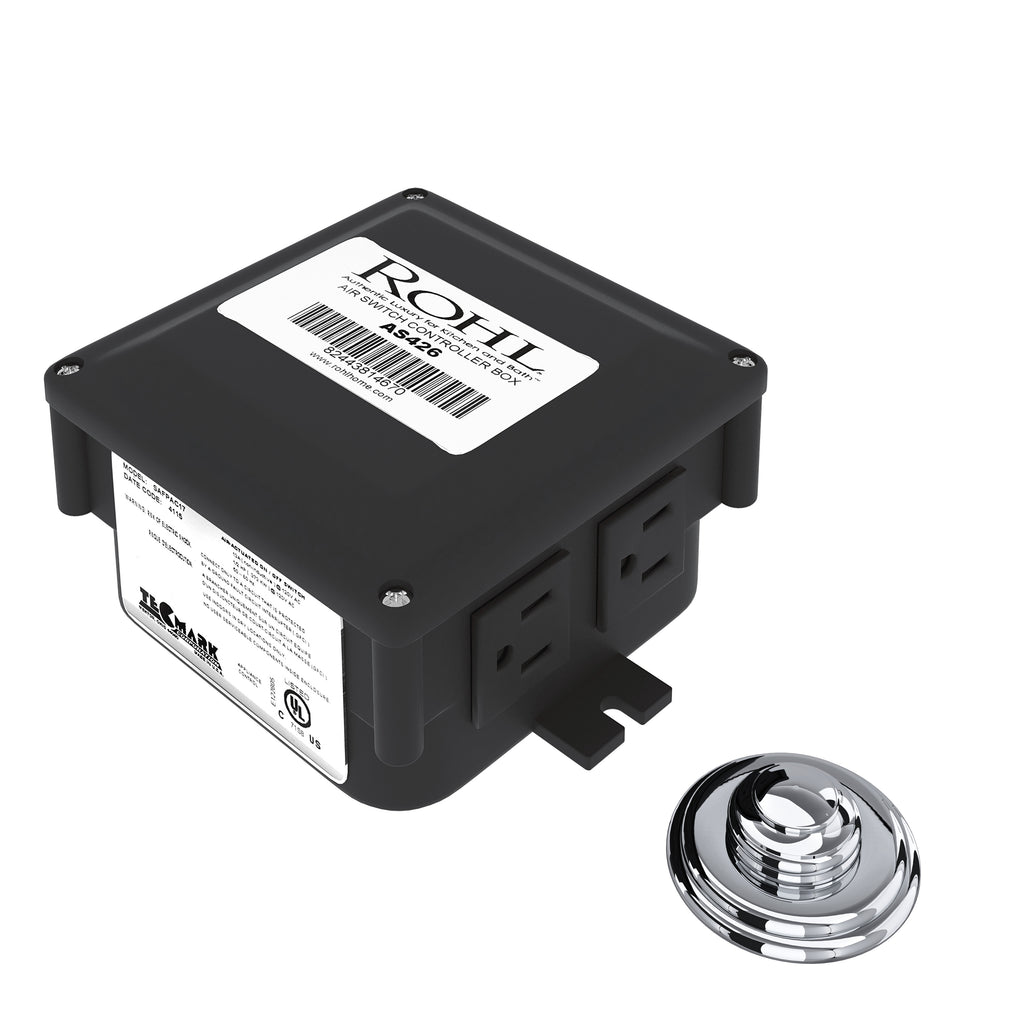 Rohl Caja de Control para Triturador con Botón Neumático - Clásico - Cromo Pulido