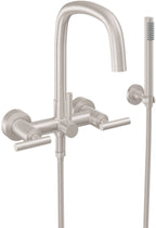 California Faucets San Elijo Contemporaneo Llenador de Tina de Montaje en Pared - Pico Cuadrado - Níquel Satinado