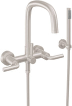 California Faucets San Elijo Contemporaneo Llenador de Tina de Montaje en Pared - Pico Cuadrado - Níquel Satinado