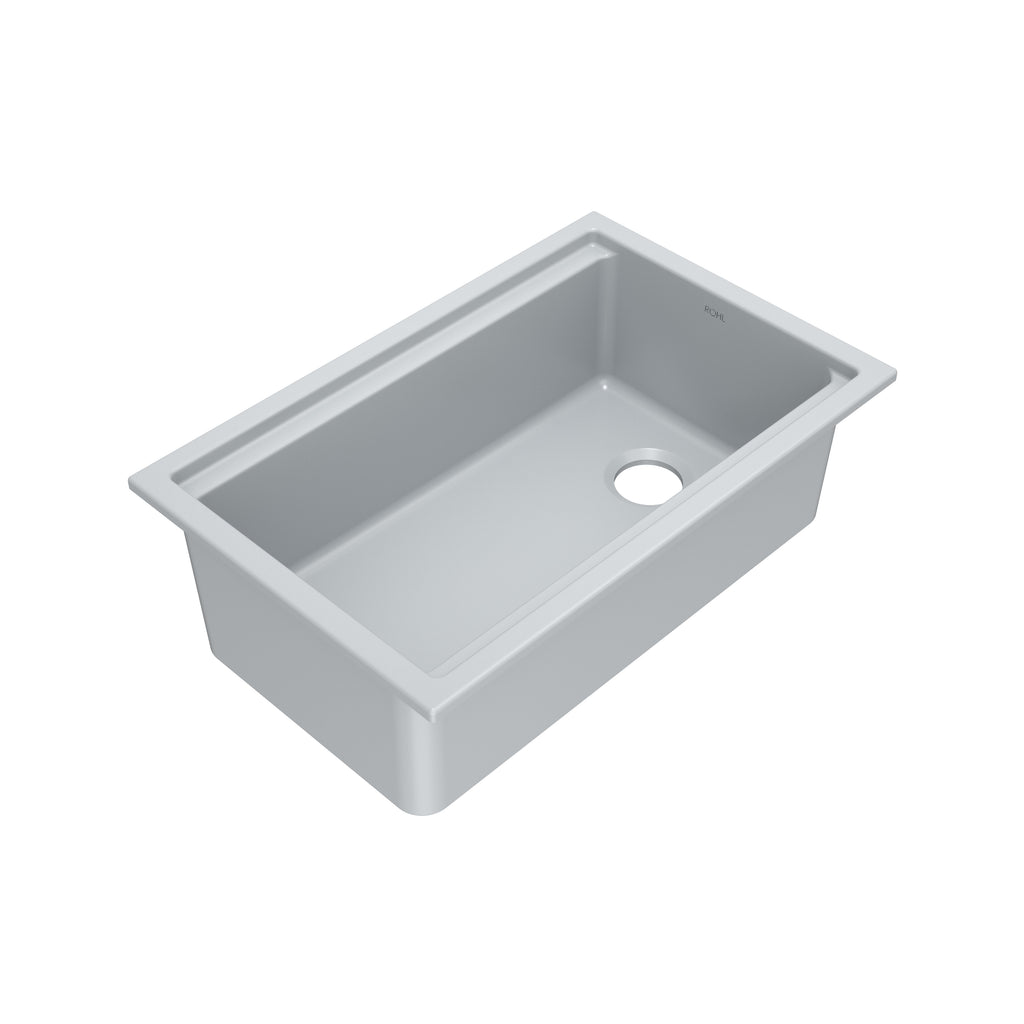 Rohl Allia Tarja Workstation Bajocubierta de Fireclay 30" - Gris Satinado