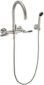 California Faucets Descanso Industrial Llenador de Tina de Montaje en Pared - Pico en Arco - Níquel Satinado