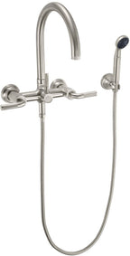 California Faucets Descanso Industrial Llenador de Tina de Montaje en Pared - Pico en Arco - Níquel Satinado