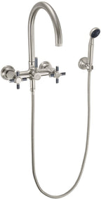 California Faucets Descanso Industrial Llenador de Tina de Montaje en Pared - Pico en Arco - Níquel Satinado