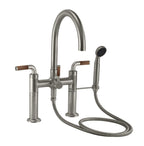California Faucets Descanso Industrial Llenador de Tina de Montaje en Cubierta - Pico en Arco - Níquel Satinado