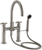 California Faucets Descanso Industrial Llenador de Tina de Montaje en Cubierta - Pico en Arco - Níquel Satinado