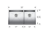 Blanco Quatrus R0 1-3/4 Bowl — Tarja de Acero Inoxidable — vista 3