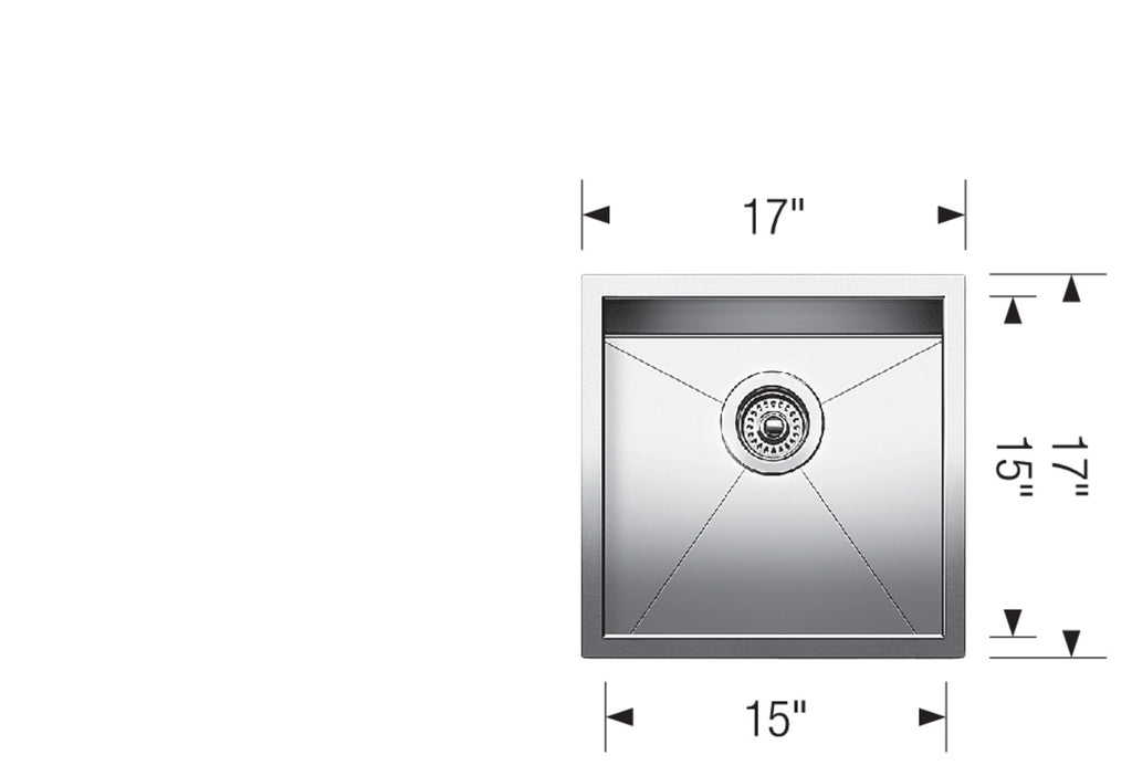 Blanco Quatrus R0 Bar — Tarja de Acero Inoxidable — vista 2