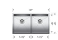 Blanco Quatrus R0 Equal Double Bowl — Tarja de Acero Inoxidable — vista 2