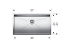 Blanco Quatrus R0 32″ Super Single Bowl — Tarja de Acero Inoxidable — vista 3