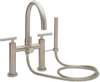 California Faucets Asilomar Contemporaneo Llenador de Tina de Montaje en Cubierta - Pico en Arco - Níquel Satinado