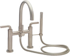 California Faucets Asilomar Contemporaneo Llenador de Tina de Montaje en Cubierta - Pico en Arco - Níquel Satinado