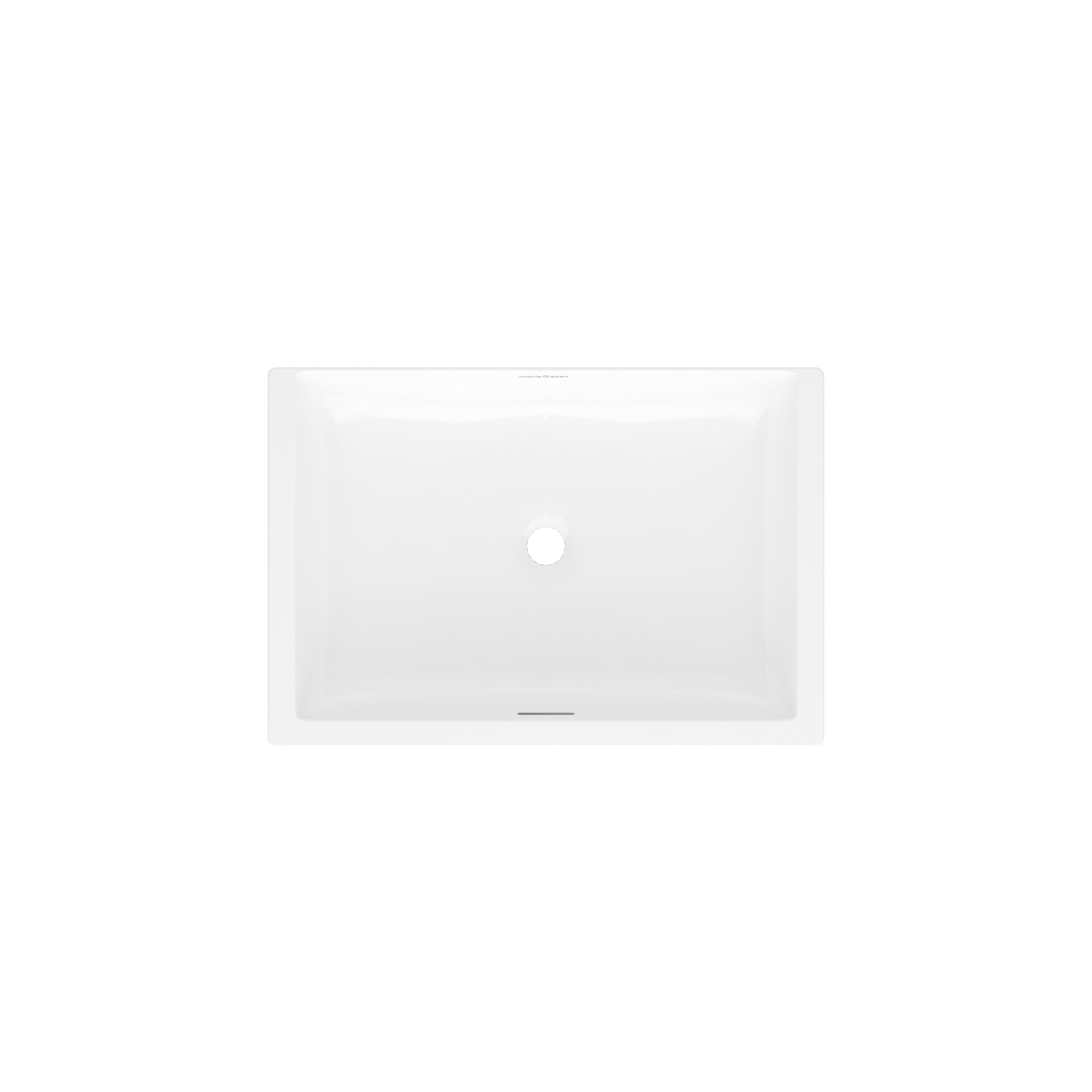 Lavabo Kaldera de Victoria + Albert en piedra volcánica blanca, vista en ángulo sobre fondo blanco (53 × 43 cm)