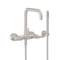 California Faucets Bolsa Contemporaneo Llenador de Tina de Montaje en Pared - Pico Cuadrado - Níquel Satinado