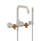 California Faucets Bolsa Contemporaneo Llenador de Tina de Montaje en Pared - Pico Cuadrado - Níquel Satinado