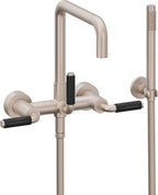 California Faucets Bolsa Contemporaneo Llenador de Tina de Montaje en Pared - Pico Cuadrado - Níquel Satinado