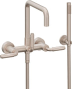 California Faucets Bolsa Contemporaneo Llenador de Tina de Montaje en Pared - Pico Cuadrado - Níquel Satinado