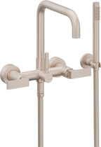 California Faucets Bolsa Contemporaneo Llenador de Tina de Montaje en Pared - Pico Cuadrado - Níquel Satinado