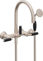 California Faucets Palomar Tradicional Llenador de Tina de Montaje en Pared - Pico en Arco - Níquel Satinado