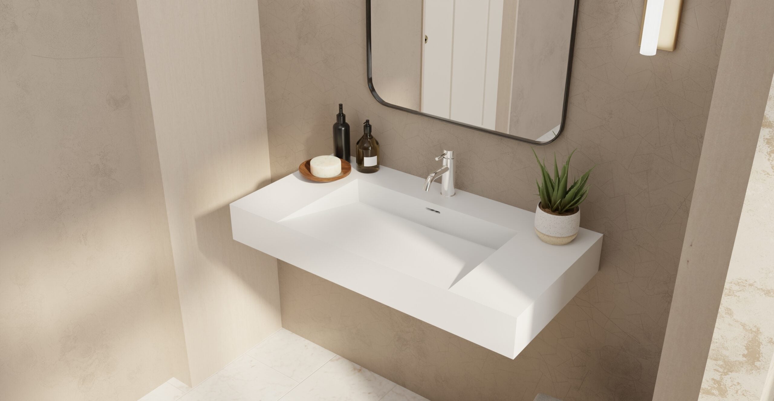 Badeloft Lavabo de Pared Tipo Rampa WT-04-G