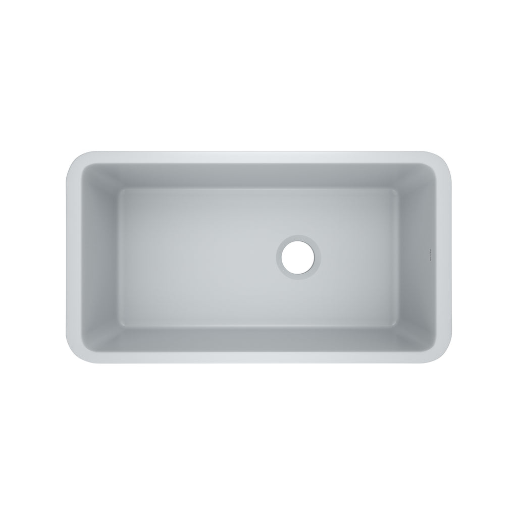 Rohl Allia Tarja Sencilla Bajocubierta de Fireclay 34" - Gris Satinado