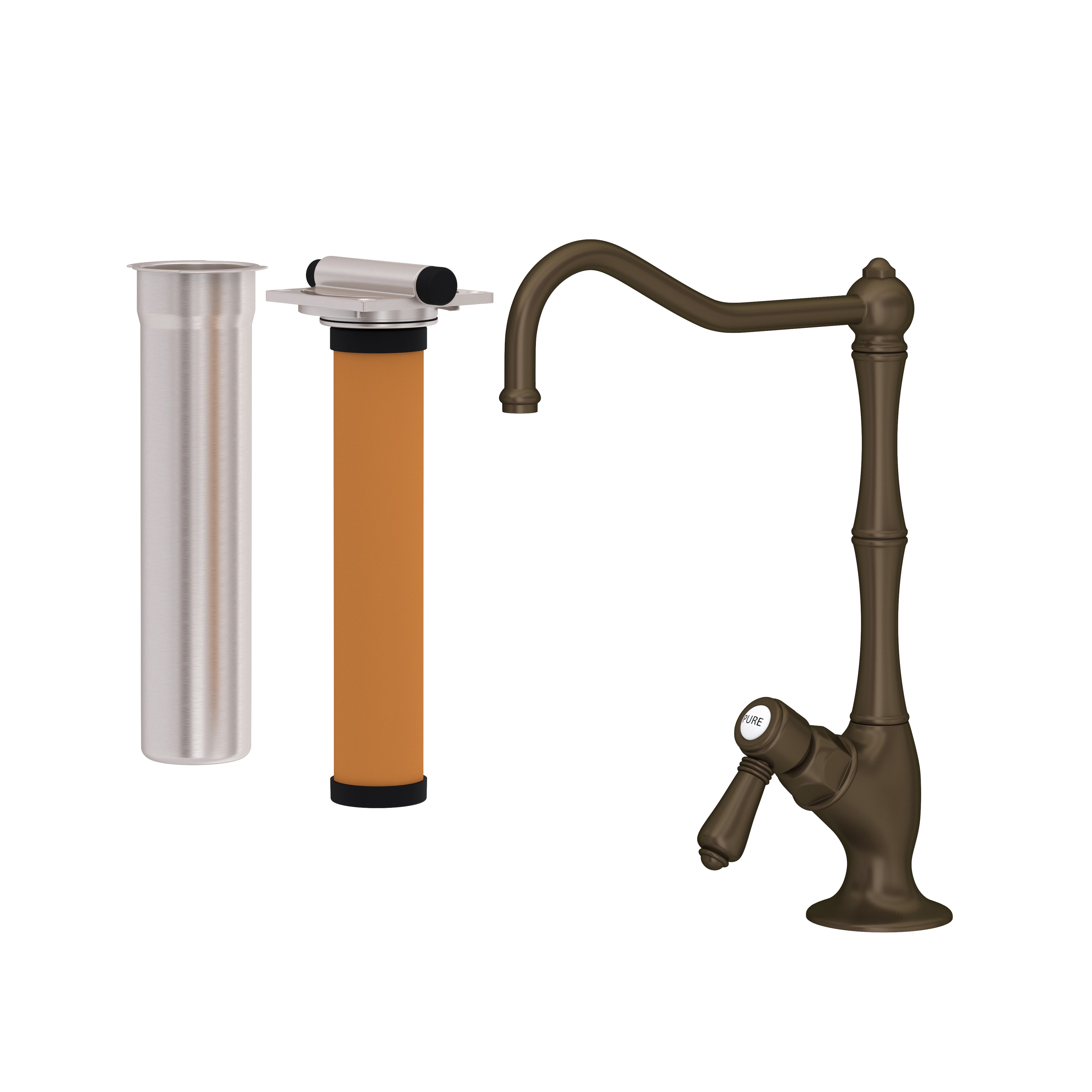 Rohl Acqui Kit de Mezcladora Filtradora de Cocina - Palanca de Metal - Latón Toscano
