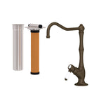 Rohl Acqui Kit de Mezcladora Filtradora de Cocina - Palanca de Porcelana Blanca - Latón Toscano