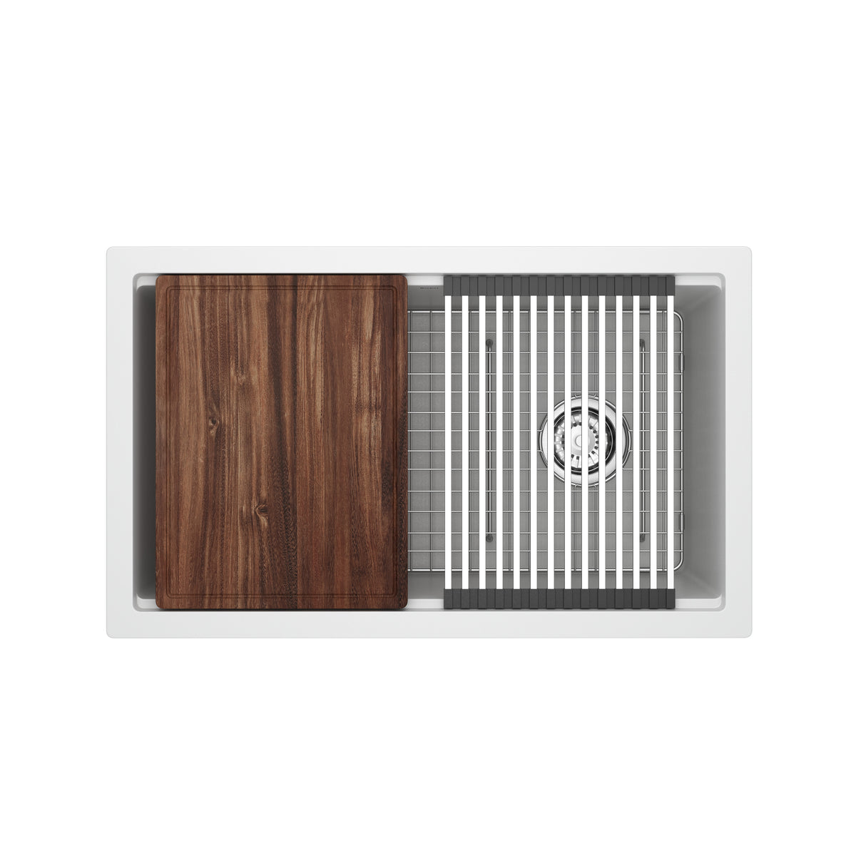 Rohl Fonsa Tarja Workstation de Cuarzo con Accesorios 30" - Blanco