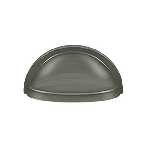 Deltana Jaladera Tipo Concha Ovalada 3-1/2" — Níquel Antiguo Mate
