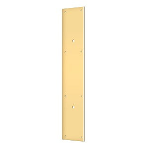Deltana Placa de Empuje con Jaladera 3-1/2" x 20" — Latón Pulido PVD