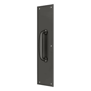 Deltana Placa de Empuje con Jaladera 3-1/2" — Bronce Aceitado