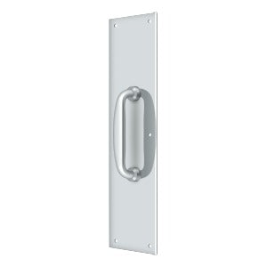 Deltana Placa de Empuje con Jaladera 3-1/2" — Cromo Pulido