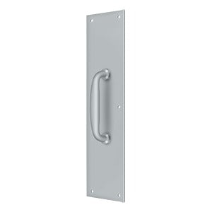 Deltana Placa de Empuje con Jaladera 3-1/2" — Cromo Satinado