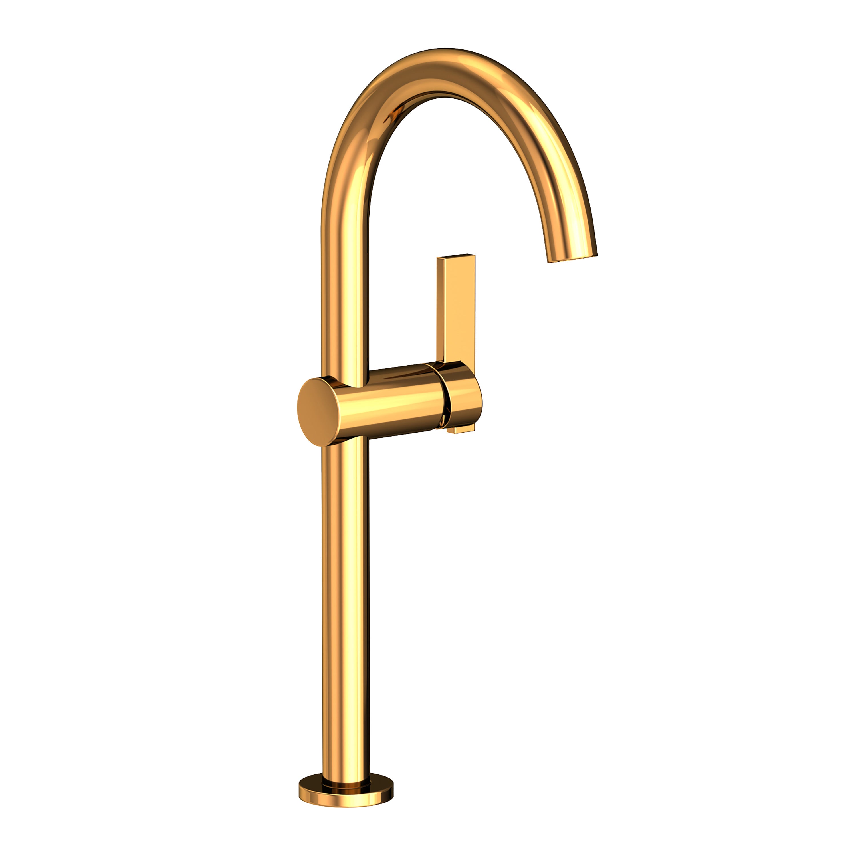 Newport Brass Pavani 2413 — Llave Alta de Un Orificio para Ovalín — Oro Pulido (PVD)
