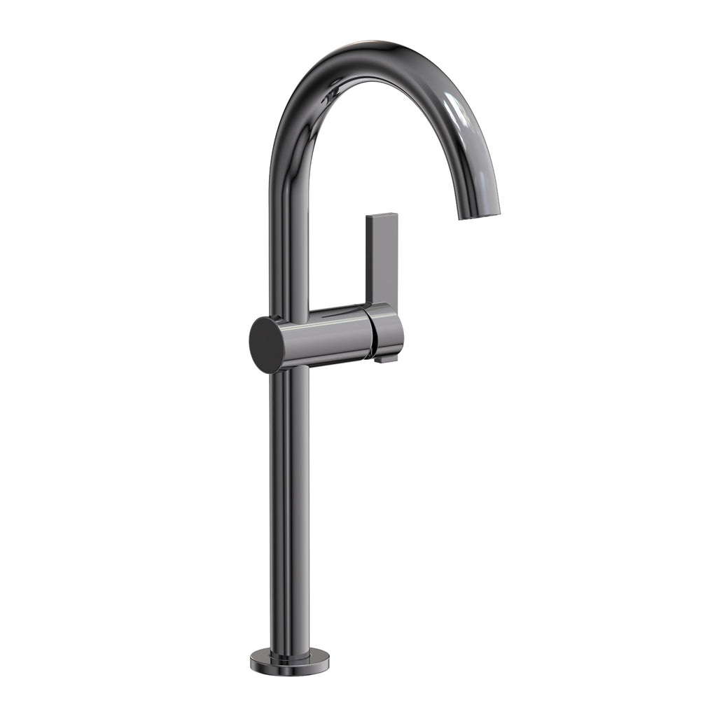Newport Brass Pavani 2413 — Llave Alta de Un Orificio para Ovalín — Cromo Medianoche