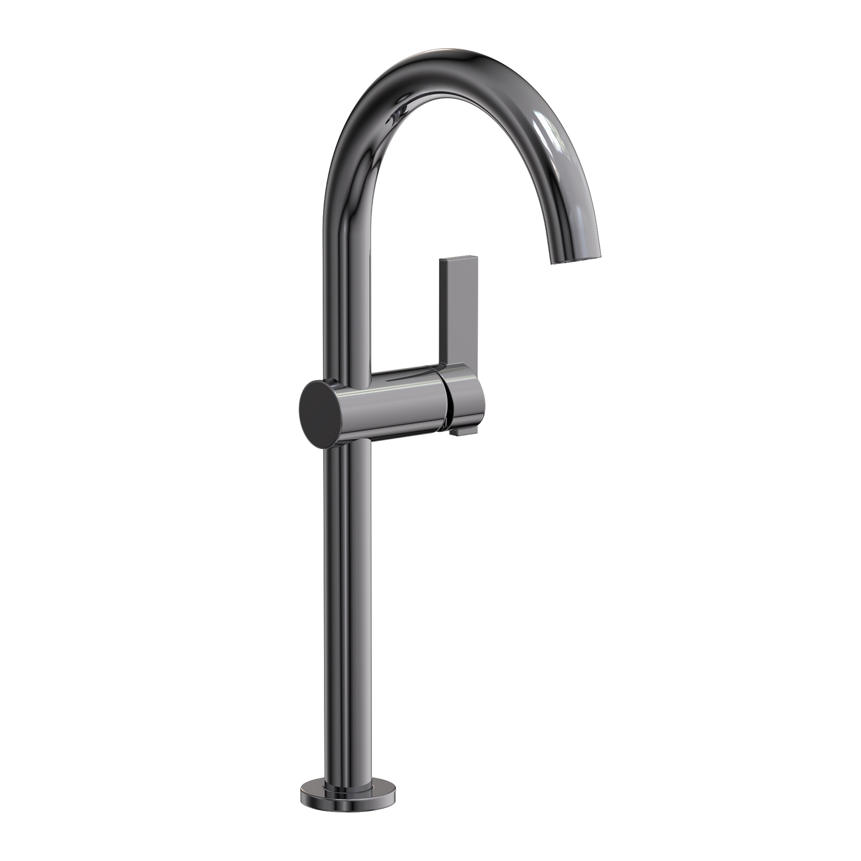 Newport Brass Pavani 2413 — Llave Alta de Un Orificio para Ovalín — Cromo Medianoche