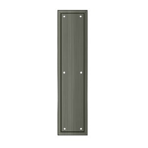 Deltana Placa de Empuje con Marco de Uso Rudo 3-1/2" x 15" — Níquel Antiguo Mate