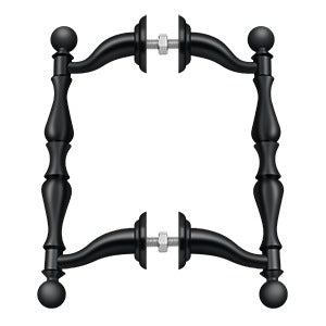 Deltana Jaladera con Asa Offset Doble Cara (Back-to-Back) — Negro Mate