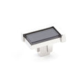 Schaub Perilla Tallmadge Rectangle Silver Grey Inlay Call de Vidrio, 1-3/4" — Níquel Pulido