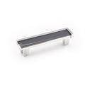 Schaub Jaladera Tallmadge Silver Grey Inlay Call de Vidrio, 4" cc — Níquel Pulido