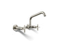 Kohler Billet — Mezcladora de Cocina tipo Puente de Pared con Manijas de Cruz — Níquel Pulido Vibrant